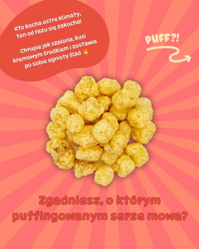🔥 Dla fanów ostrego chrupania mamy małą zagadkę...

Poznasz naszego bohatera po smaku? 😋
Zdradzimy tylko tyle: jest kremowy, chrupiący i ma ognisty charakter! 🔍🧀

#puffinsy #ser #chrupiącyser #serżółty #cheddar #gouda #crunchy #keto #przekąska #ketodiet #snack #ostro #chili
